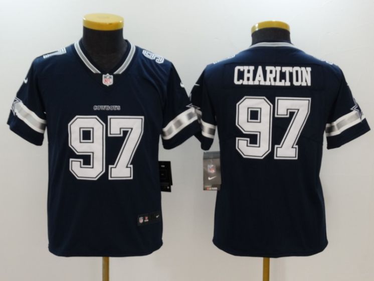 Youth Dallas Cowboys 97 Taco Charlton Blue Nike Vapor Untouchable Limited NFL Jerseys